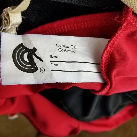 💃Girls Red & Black Lace, Velvet and Tulle Dance Costume Size CME💃 - Picture 6 of 8